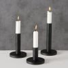 Kaarsenstandaardset Metaal Rond Zwart (3-delig) - Boltze Home Malko (Ø9 cm x H16/12/8 cm)