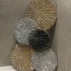 Wandobject Cirkels Metaal Goud / Grijs / Zwart (58 x 38 x 5cm)